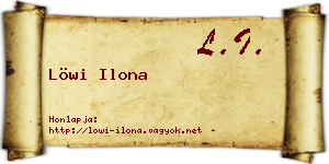 Löwi Ilona névjegykártya